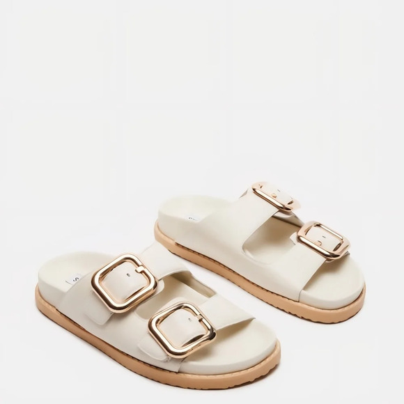 NEW! Steve Madden Women's Cape White Leather Sandals, Size 11 - Picture 5 of 9